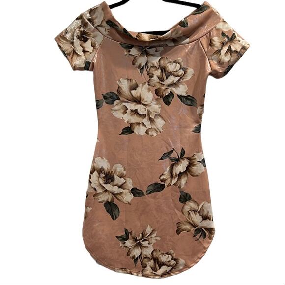 NWT ANNE ABELLA Los Angeles Shiny Floral Mini Dress SIZE S - Picture 2 of 4